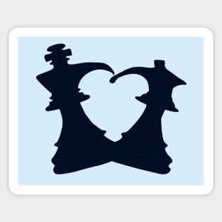 Chess - Black King and Queen Forming a Heart Sticker